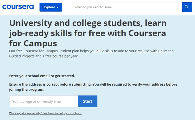 coursera for college