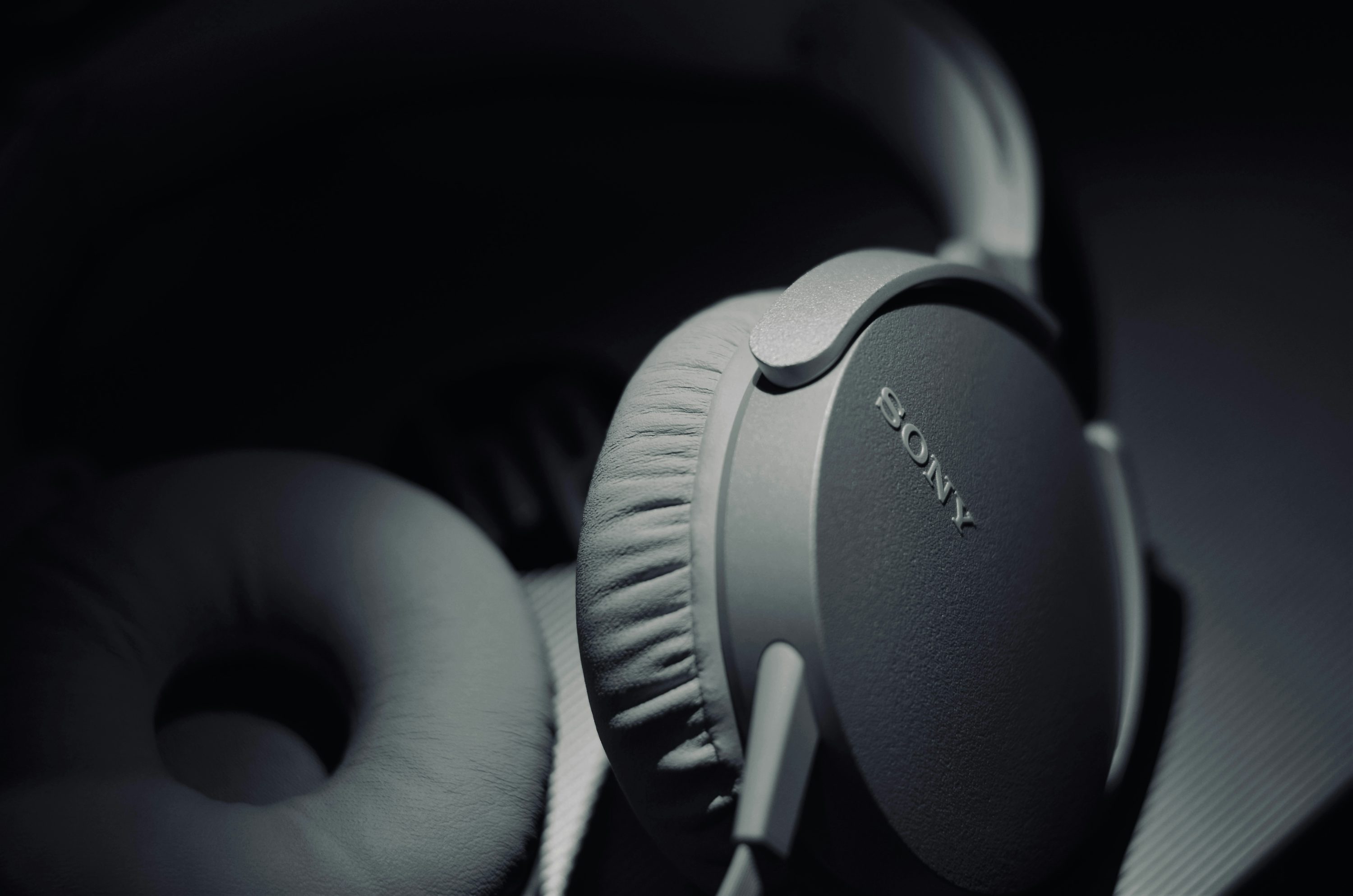 A pair of headphones sitting on top of a table