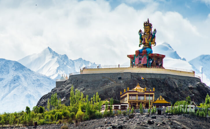 Diskit Monastery in Nubra Valley, Ladakh, India