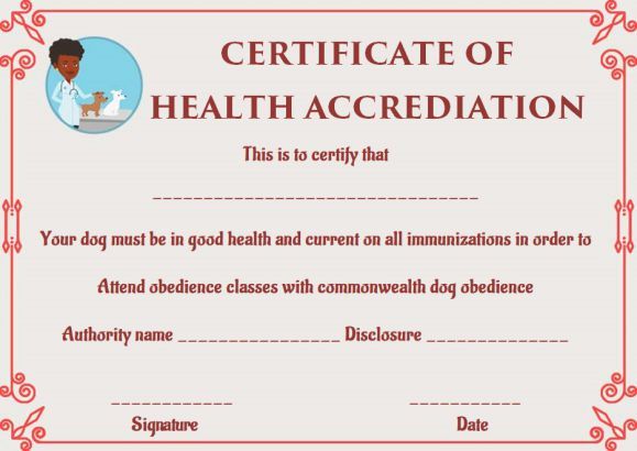 Pet Health Certificate Template: 9 Word Templates to Download for ...