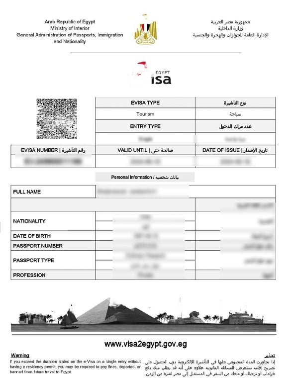 Egypt visa for Indians