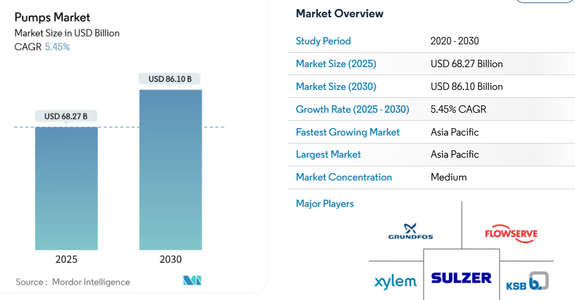 Pumps Market Size Expected to Grow at 5.45% CAGR, Hitting USD 86.10 Billion by 2030