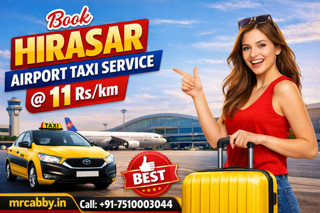 Book Online Hirasar Airport Taxi Service at Just ₹11/km