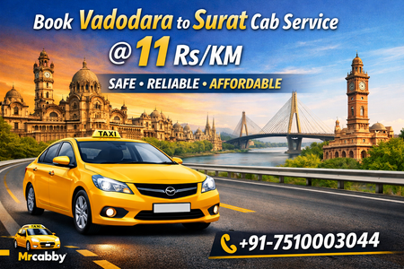 Vadodara to Surat Cab Service – Best One Way & Round Trip Rides