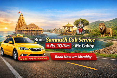 Explore Somnath Comfortably with Affordable Cab Service by Mr. Cabby