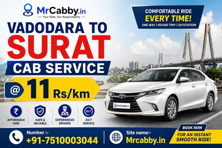 The Best Experience MrCabby Vadodara to Surat Cab Service Book Now
