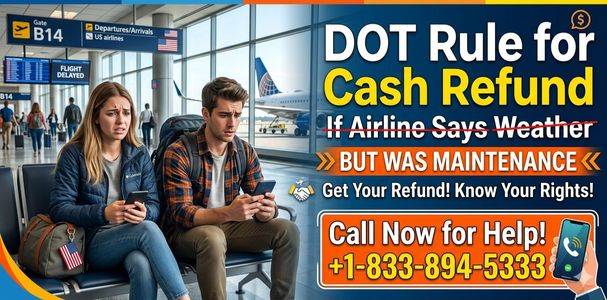 DOT Rule for Cash Refund If Airline Says Weather but Was Maintenance