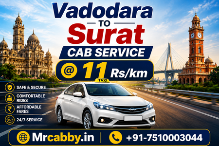 Vadodara to Surat Cab Service with Comfortable Ride & Fully Guide Info