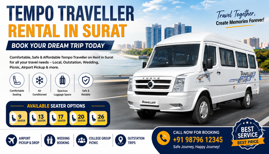 Tempo Traveller Rental in Surat: Book Your Dream Trip Today
