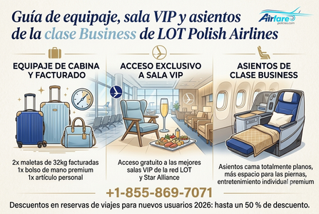 Guía de equipaje, sala VIP y asientos de la clase Business de LOT Polish Airlines