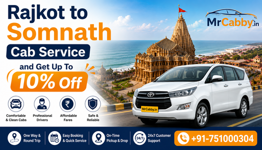 Rajkot to Somnath Cab Service - Book Professional Rides with MrCabby