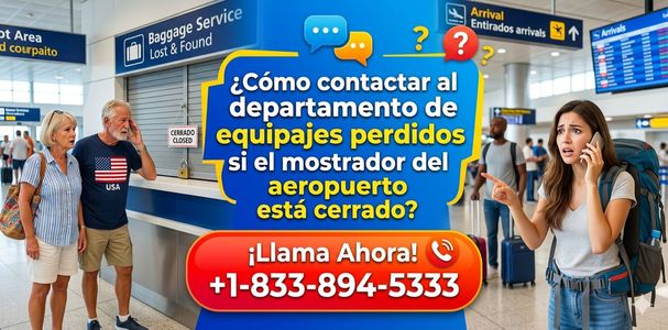 ¿El departamento de equipaje perdido si el mostrador del aeropuerto está cerrado?