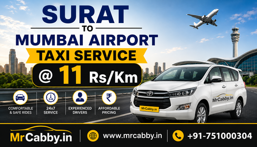 Book Luxury Surat to Ahmedabad Premium Cab Service with MrCabby