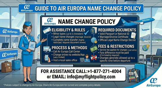 Does Air Europa Name Change Policy Charge Extra for Legal Name Changes?