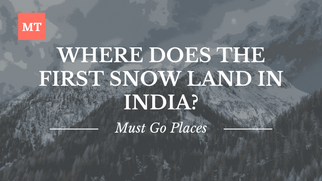 Where does the first snow land in India?